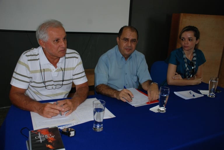 Pe. César, pe. Nequinho e Eliane Muniz