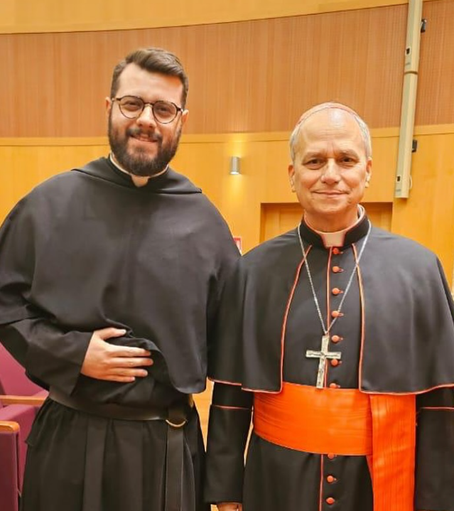 Frei Eberson e cardeal Robert Prevost